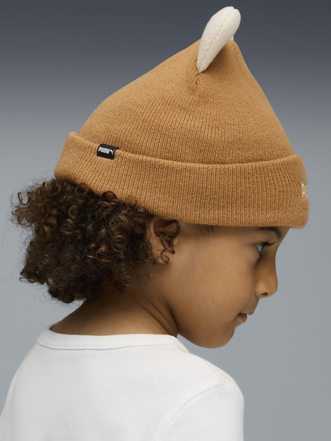Підліткова демісезонна шапка біні Puma Animal Mid Crown Beanie Jr 2656402 Бежева (4069157147613) - зображення 4