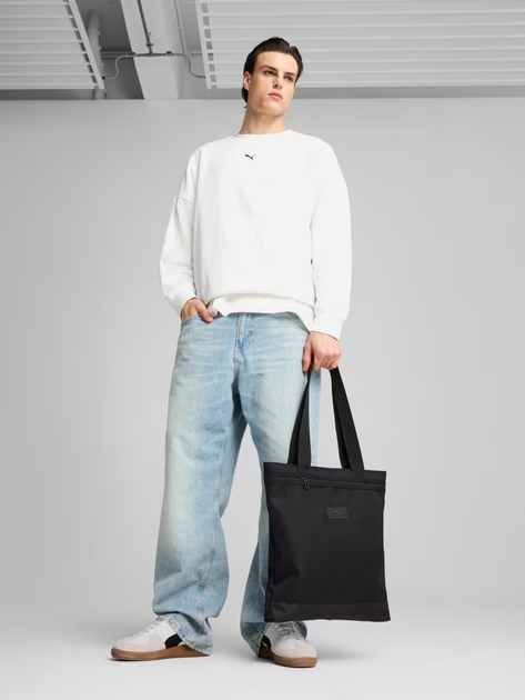 Torba męska sportowa materialowa Puma Essentials Tote Bag 9113001 Czarna (4067984353740) - obraz 2