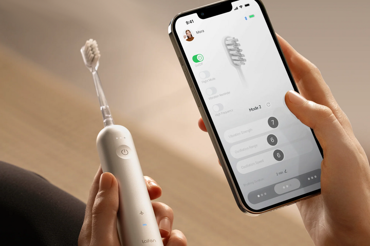 Elektryczna szczoteczka do zębów Laifen Wave ABS Mleczna - obraz 9