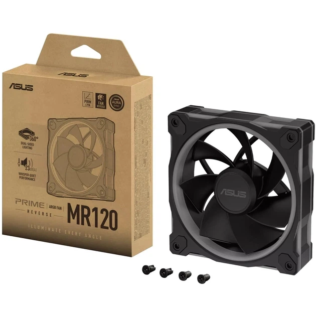 Вентилятор ASUS PRIME MR120 REVERSE ARGB BLACK (90DA00L0-B09000) - изображение 8