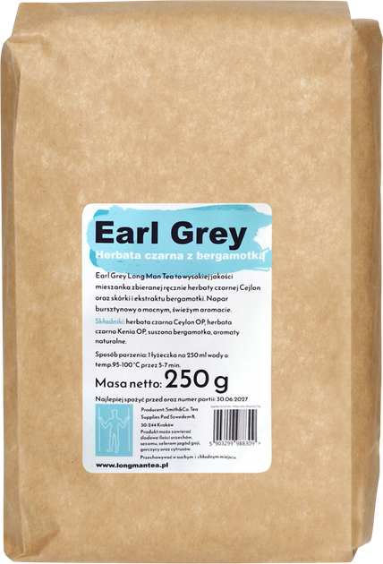 Herbata sypana Long Man Tea Earl Grey czarna 250 g (5903299988309) - obraz 1