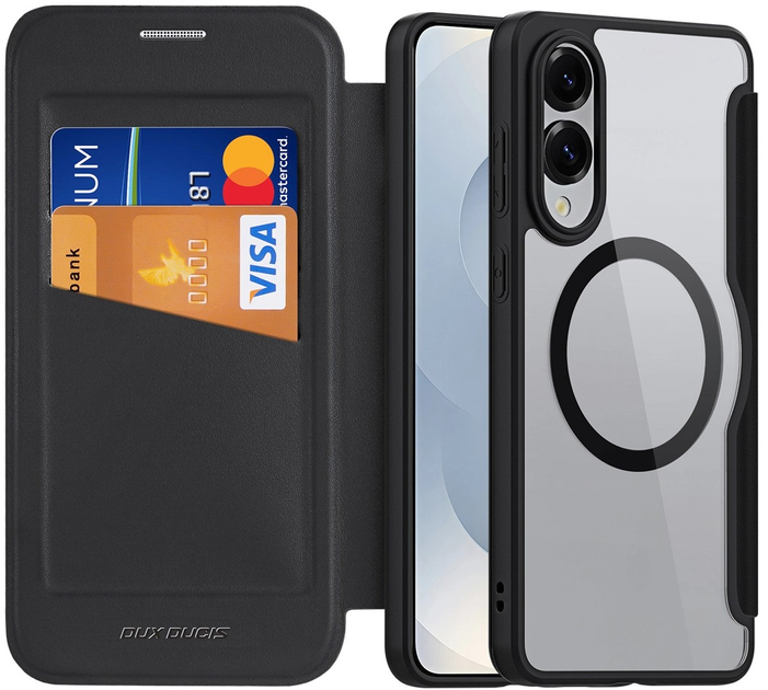 Etui z klapką DUX Ducis Skin X Pro z MagSafe na Samsung Galaxy S25 Edge Black (6971824157758) - obraz 2