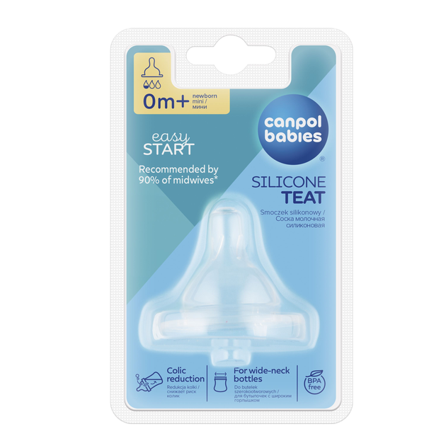Соска силіконова до пляшечок з широким отвором EasyStart міні 1 шт Canpol Babies (5903407217192) - зображення 2