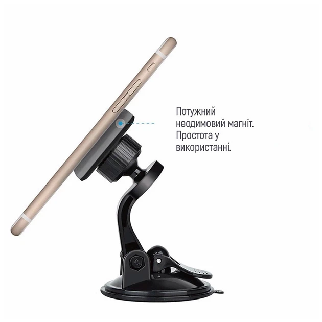 Універсальний автотримач ColorWay Dashboard-1 (360 rotation) magnetic Gray (CW-CHM06-GR) - зображення 5