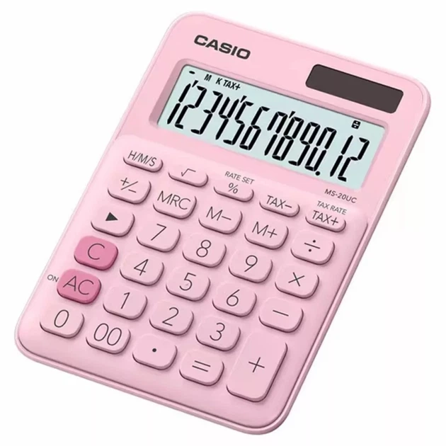 Калькулятор Casio MS-20UC-PK-W-UC), розовый (CALC-CAS-MS-20UC-PK) - Фото 1 Калькулятор Casio MS-20UC-PK-W-UC), розовый (CALC-CAS-MS-20UC-PK) - изображение 1