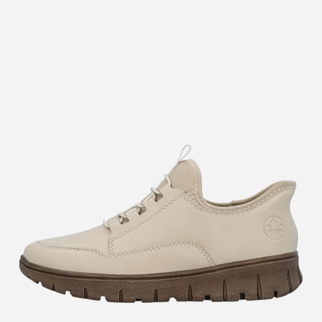 Sneakersy damskie skórzane Rieker N1357-60 37 (4UK) Beżowe (4061811516452) - obraz 1
