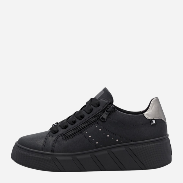 Sneakersy damskie na platformie Rieker W2605-02 36 (3.5UK) Czarne (4061811595211) - obraz 1