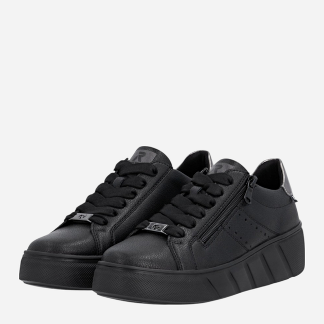 Sneakersy damskie na platformie Rieker W2605-02 36 (3.5UK) Czarne (4061811595211) - obraz 4