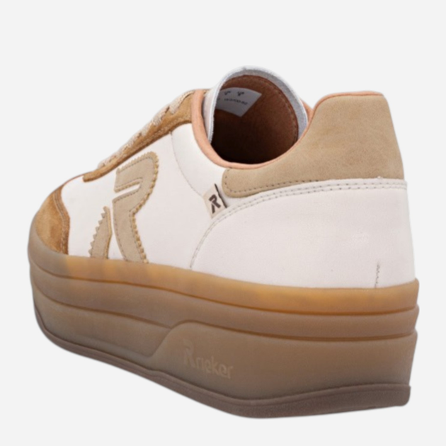 Sneakersy damskie na platformie Rieker W3700-62 41 (7.5UK) Beżowe (4061811595891) - obraz 6