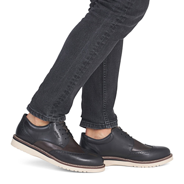 Buty derby męskie skórzane Rieker 04504-45 47 (12UK) Ciemnoszare (4061811550609) - obraz 2