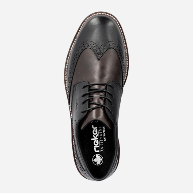 Buty derby męskie skórzane Rieker 04504-45 47 (12UK) Ciemnoszare (4061811550609) - obraz 8