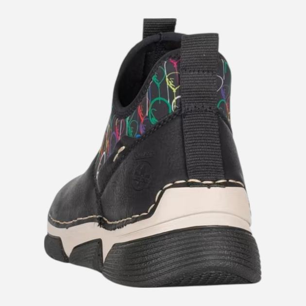 Sneakersy damskie Rieker 45957-00 38 (5UK) Czarne (4061811157235) - obraz 4