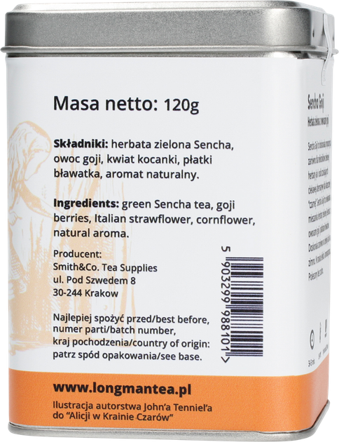 Herbata sypana Long Man Tea Sencha Goji w puszce 120 g (5903299988101) - obraz 4