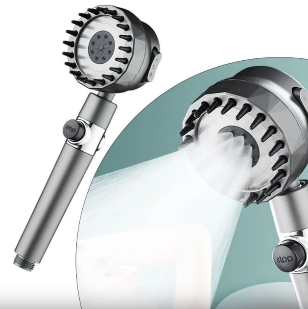 Інноваційна лійка для душу Massage filter shower ∙ Масажна насадка з силіконовими шипами ∙ 3 режими 55536/5 - Фото 3 Інноваційна лійка для душу Massage filter shower ∙ Масажна насадка з силіконовими шипами ∙ 3 режими 55536/5 - зображення 3