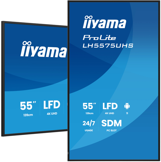 Монітор 55" iiyama ProLite LH5575UHS-B2AG - зображення 5
