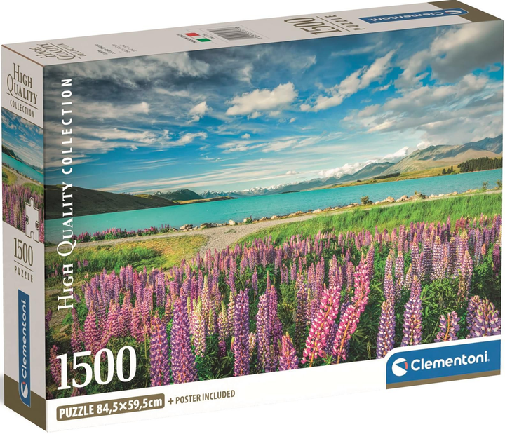Пазл Clementoni High Quality Lupins at Lake Tekapo 1500 елементів 31731 (8005125317318 / 8005125317288) - зображення 1