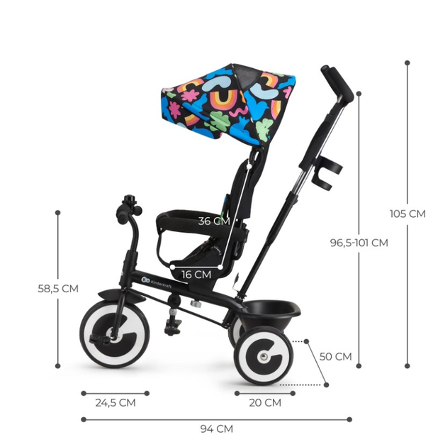 Rowerek trójkołowy Kinderkraft Aston Happy Shapes (KRASTO00HAP0000) - obraz 12