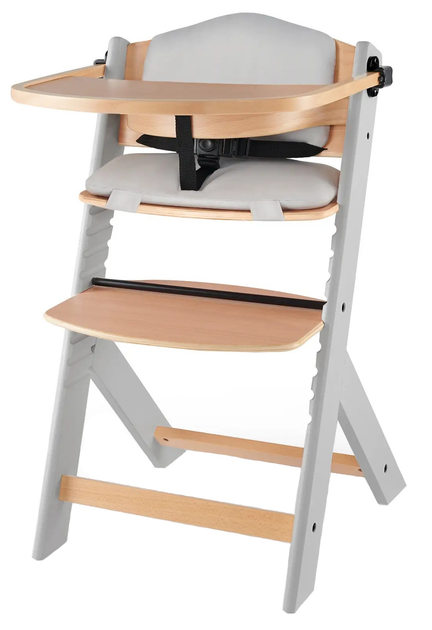 Стільчик для годування Kinderkraft Enock Gray Wood з подушкою (KHENOC0PGRY0000) (5902533917259)  - зображення 1