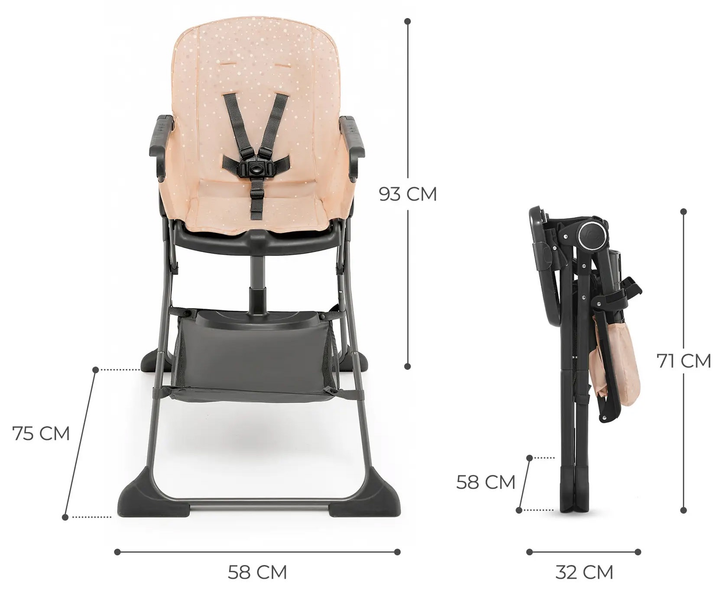 Krzesełko do karmienia Kinderkraft Foldee Pink (KHFOLD00PNK0000) (5902533922451) - obraz 8