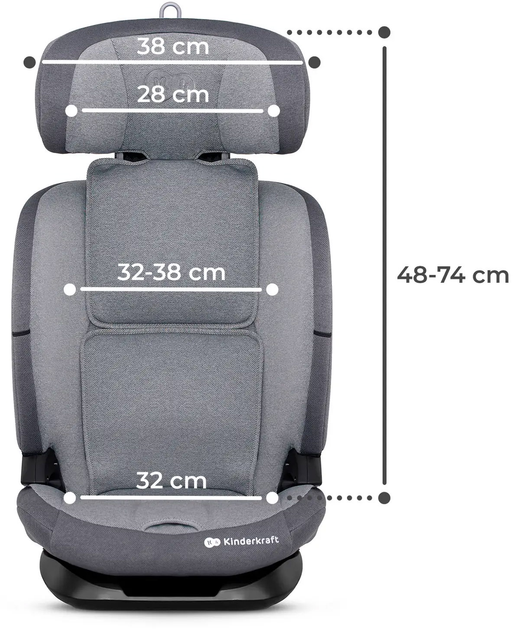 Автокрісло KinderKraft Oneto 3 i-Size Cool Grey (KCONE300GRY0000) (5902533922178) - зображення 8