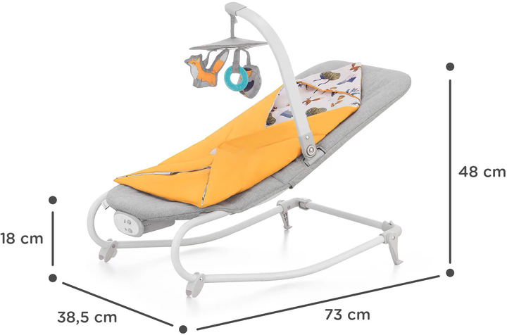 Шезлонг-гойдалка Kinderkraft Felio 2 Forest Yellow (KBFELI20YEL0000) (5902533921102) - зображення 4