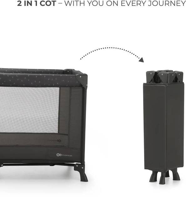 Łóżeczko turystyczne Kinderkraft Joy Light Grey (KLJOYLIGRY00000) - obraz 2
