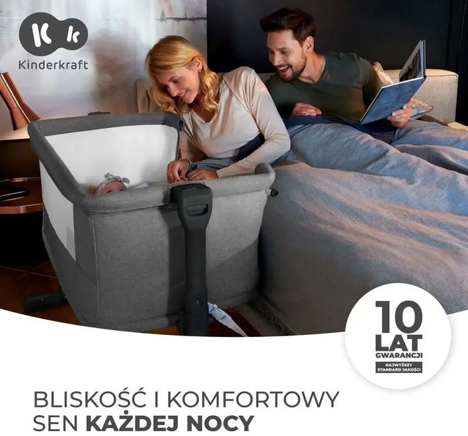 Приставне ліжечко-люлька KinderKraft Neste Grow Light Grey Full Wood (KCNEGR00LGR000W) - зображення 5
