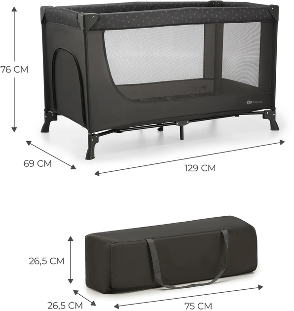 Łóżeczko turystyczne Kinderkraft Joy Light Grey (KLJOYLIGRY00000) - obraz 6