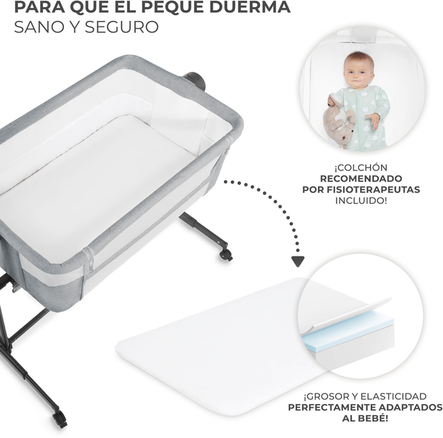 Łóżeczko dostawne Kinderkraft Neste Up 2 Light Grey (KLNEUP02LGR0000) - obraz 5
