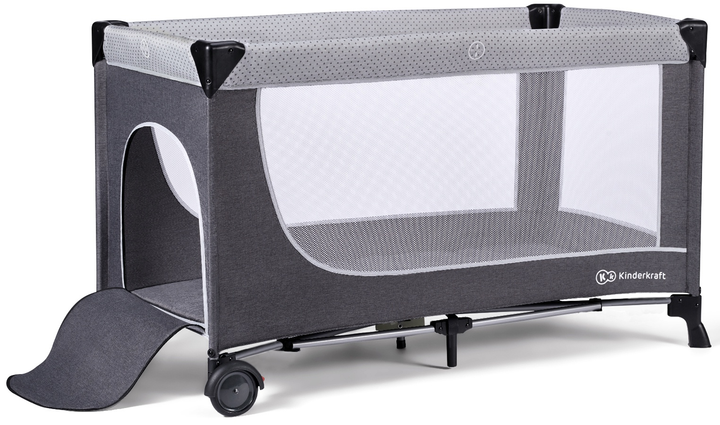 Кровать-манеж Kinderkraft Leody Grey (KCLEOD00GRY0000) - зображення 4