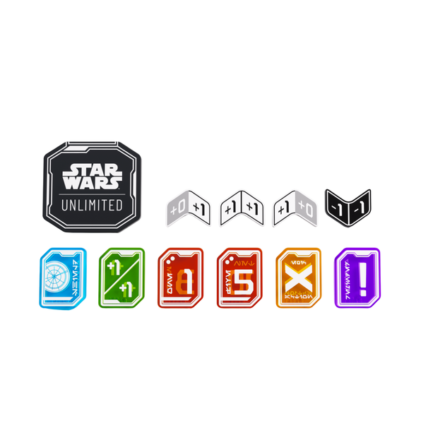 Набір з 55 тематичних жетонів для гри Gamegenic: Star Wars Unlimited Card Game - Premium Tokens Pro GGS60159ML (4251715417799) - зображення 3