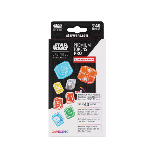 Набір з 40 тематичних жетонів для гри Gamegenic: Star Wars Unlimited Card Game - Premium Tokens Pro Expansion GGS60153ML (4251715417201) - зображення 3