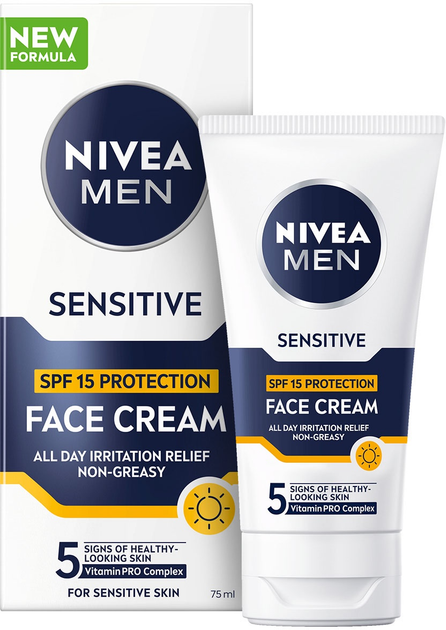 Krem do twarzy  NIVEA Men Sensitive do skóry wrażliwej z SPF 15 75 ml (9005800379739) - obraz 1