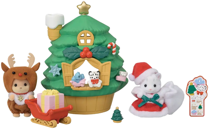 Zestaw figurek Sylvanian Families Baby Santa Christmas Tree House SLV5822 (5054131058220) - obraz 2