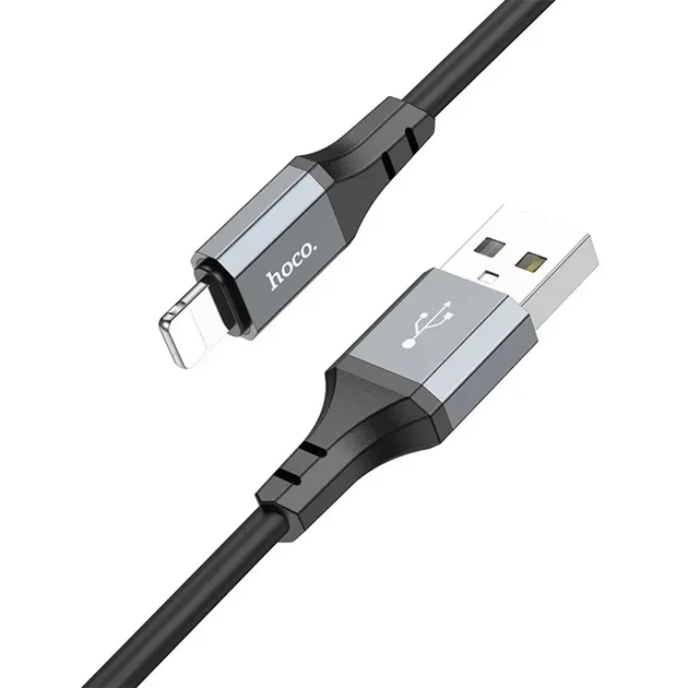 Зарядний кабель Hoco X86 USB Lightning чорний - Фото 3 Зарядний кабель Hoco X86 USB Lightning чорний - зображення 3