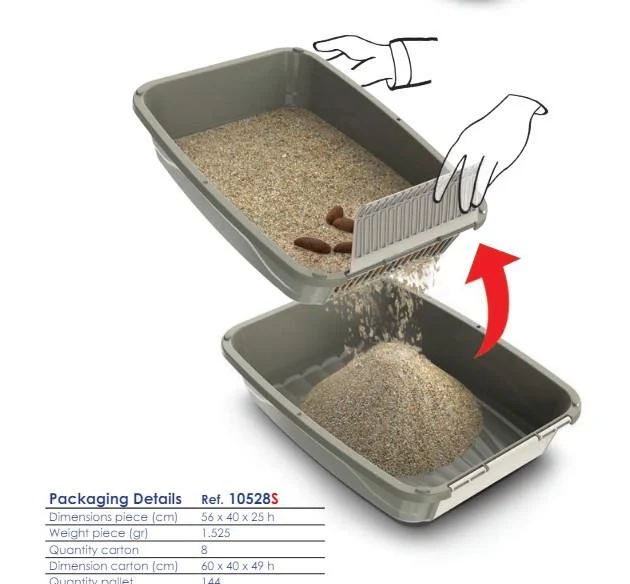 Туалет для кішок Georplast Easy з ситом для просіювання наповнювача 56х40х25 см, коричневий - зображення 3