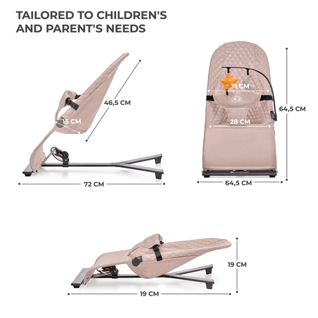Шезлонг-гойдалка Kinderkraft Mimi Beige (KBMIMI00GRY0000) (00-00305192) - зображення 7