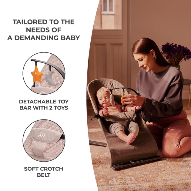 Шезлонг-гойдалка Kinderkraft Mimi Beige (KBMIMI00GRY0000) (00-00305192) - зображення 9