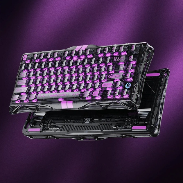 Клавіатура ігрова GravaStar Mercury V75 Lite дротова з магнітними перемикачами - Transparent Black - зображення 7