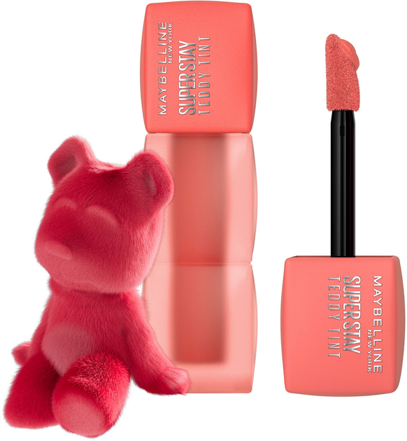 Стійка матова помада-тінт для губ Maybelline New York Super Stay Teddy Tint 25 Baby tee 5 мл (30146754) - зображення 2