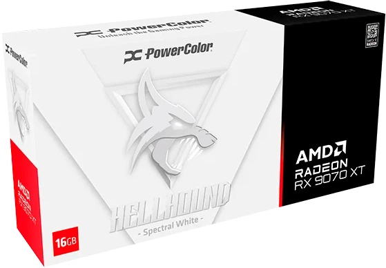 Відеокарта Powercolor PCI-Ex Radeon RX 9070 XT Hellhound Spectral White 16GB GDDR6 (256bit) (3010/20000) (HDMI, 3 x DisplayPort) (RX9070XT 16G-L/OC/WHITE) - зображення 6