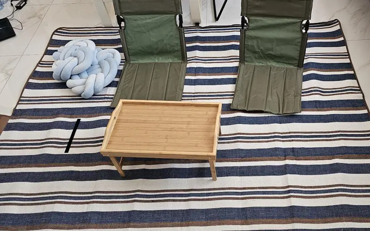Коврик водонепроницаемый для пикника и пляжа с ручкой 150x200 см (KILIM-152.4x203.2-BLUE) - изображение 8