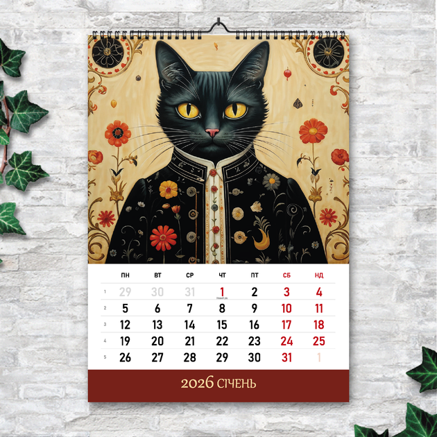 Календарь А4 перекидной настенный EL GATO GOMEZ 13 листов ENTERSTORE (art. 250141а4) - Фото 2 Календарь А4 перекидной настенный EL GATO GOMEZ 13 листов ENTERSTORE (art. 250141а4) - изображение 2