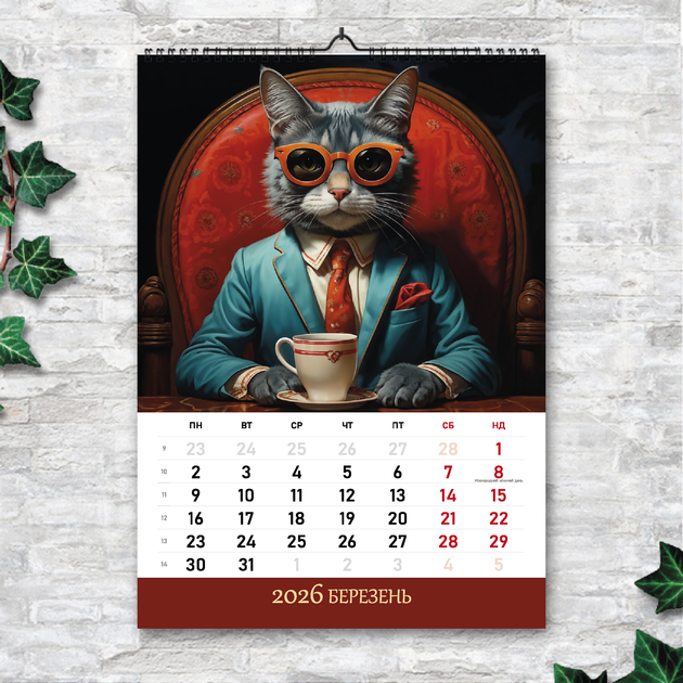 Календарь А4 перекидной настенный EL GATO GOMEZ 13 листов ENTERSTORE (art. 250141а4) - Фото 4 Календарь А4 перекидной настенный EL GATO GOMEZ 13 листов ENTERSTORE (art. 250141а4) - изображение 4