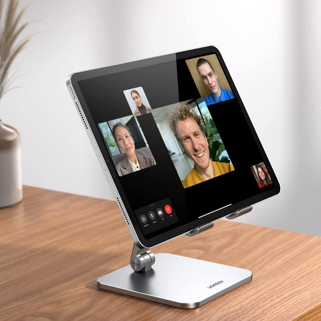 Металлическая подставка для планшета на стол UGREEN LP134 Foldable Metal Tablet Stand настольный держатель для айпада серый (40393) - изображение 2