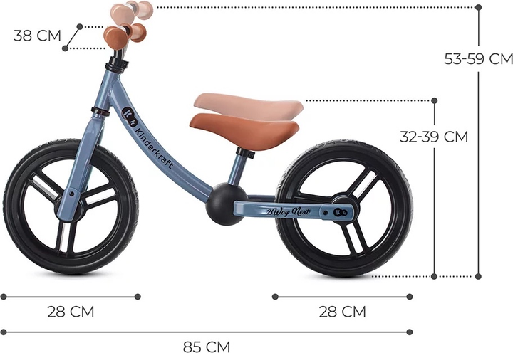 Rowerek biegowy Kinderkraft 2Way Next Blue Sky (KR2WAY22BLU0000) - obraz 8