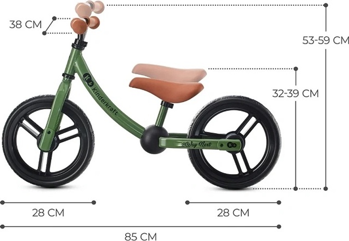 Rowerek biegowy Kinderkraft 2Way Next Light Green (KR2WAY22GRE0000) - obraz 8