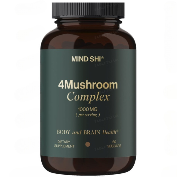 Комплекс грибів MIND SHI 4Mushroom Complex 1000 мг 60 вег капс - Фото 1 Комплекс грибів MIND SHI 4Mushroom Complex 1000 мг 60 вег капс - зображення 1