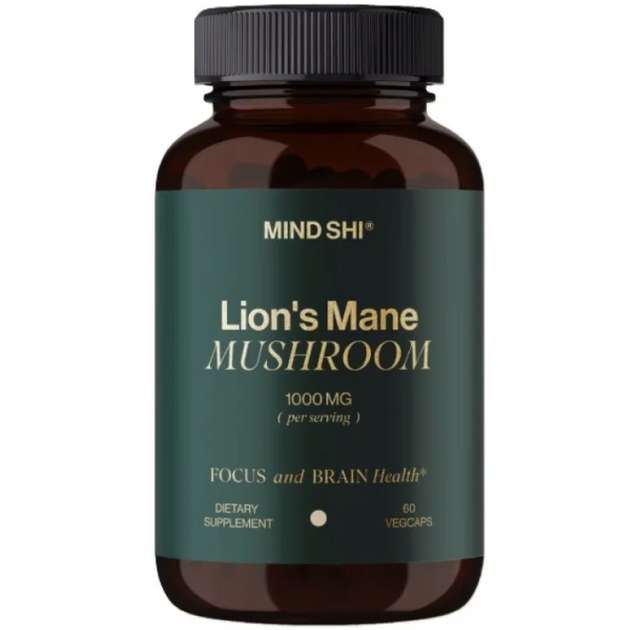 Гриб Їжовік гребінчастий (Левина грива) MIND SHI Lions Mane Mushroom 1000 мг 60 вег капс - Фото 1 Гриб Їжовік гребінчастий (Левина грива) MIND SHI Lions Mane Mushroom 1000 мг 60 вег капс - зображення 1