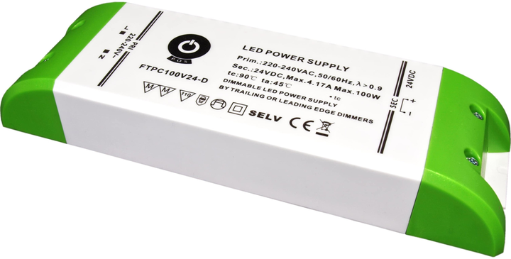 Zasilacz POS LED Driver 24V, 4.16A, 24-100W CV (FTPC100V24-D) (5902135132081) - obraz 1